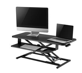 iCAN (UPRITE ERGO) - Bureau assis-debout à hauteur réglable | station de travail pour ordinateur portable et moniteur | noir