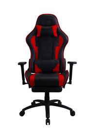iCAN Ergonomic Gaming Chair, High quality PU + Carbon PVC cover, High density Mould foam, 3D Armrests, 350MM Metal Base, 63MM Nylon caster, Adjustable Backrest. Black & Red