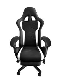 iCAN Ergonomic Gaming Chair, PU Leather, High-Density Foam, Class 4 Gas lift, Fixed PU Armrest, 350mm PU Base & 50mm PU Castor, Black & White