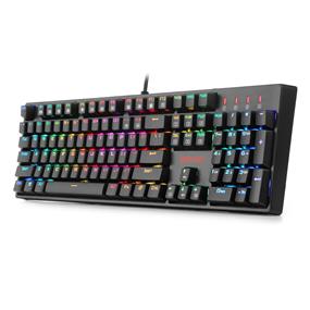 Redragon K582RGB Surara LED Backlit Mechanical Gaming Keyboard, 104 Standard Anti-ghosting Keys with Brown Switches Perfect for Typing and Gaming, Black(K582RGB)(Open Box)