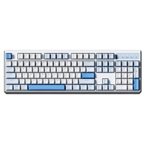 Durgod K610W Corona Clavier mécanique sans fil Bluetooth 3 modes pour Windows/Mac, 104 touches, rétroéclairage blanc, interrupteurs silencieux Kailh Red