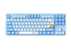 DAREU A87 Pro Tri-mode 2.4G Wireless/Bluetooth Gasket Structure Hot Swappable RGB Mechanical Keyboard Violet Gold Pro Customized Tactile Switch PBT Double Shot Dye-sub Keycaps White-Blue(Open Box)