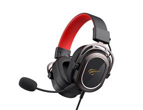 Havit H2008D Wired Gaming Headset with 3.5mm Plug 50mm Drivers Surround Sound HD Detachable Mic, Black & Ochre.