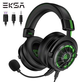 EKSA  E5000 Pro StarEngine Pro PC Gaming Headset - 7.1 Surround Sound for PC PS4 PS5, AI Intelligent Noise Cancelling Microphone, USB / TYPE C / 3.5MM cable connection