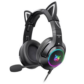 Onikuma K9-Black Gaming Headset with Cat Ears for PS4, Xbox, PC and Switch