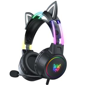 Onikuma X15 Cat Ear Gaming Headset RGB Light Noise Cancelling Microphone 3.5 mm Wired Headset For PC XBOX PS4