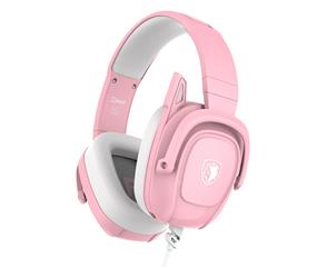 SADES SA-732 Pink Zpwoer Gaming Headset,3.5mm Ajustable Headband with Noise Reduction Headphones with Microphone Gaming Headset, Over-Ear Headset Compatible withXbox one, P'S4, P'S5, Ni'ntendo PC Laptop