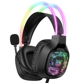 Onikuma X22-BK Gaming Headset With Microphone 3.5 mm, RGB Wired Headset For PC, XBOX, PS4