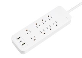 iCAN FL-306SC3 8 Outlets Surge Protector with 2 USB-A and 1 USB-C Ports, 3ft Cord