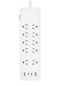 iCAN FL-307SPD4 10 Outlets Surge Protector with 2 USB-A and 2 USB-C Ports, 6ft Cord