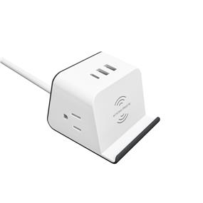 iCAN GS-FT02WC 2 Outlets 3 USB Power Socket with Wireless Charge, 5ft Cord(Open Box)