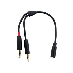 iCAN Audio Adapter 1 Female 3.5mm jack to 2 Male 3.5mm plugs for a Mobile microphone headset with one single 3.5mm connectors to use on PC or Notebook computers. (ZGH-AMIC-01)