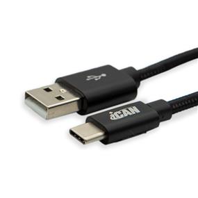 iCAN USB Type-C Cable, Nylon Braided, 1M, Black