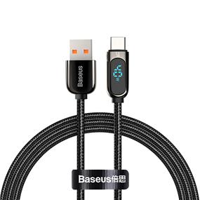 Baseus Display Fast Charging Data Cable USB A to Type-C 5A 1m Black