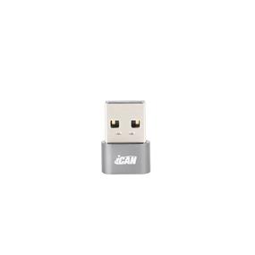 iCAN USB 2.0 A Male to Type C Female Adapter, Grey