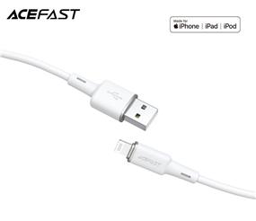 ACEFAST 1.2 Meter MFI USB-A to Lightning Cable, silicone, White