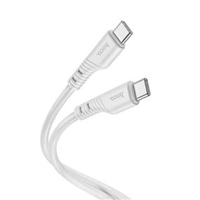 HOCO light gray 60W silicone charging data cable USB Type-C to Type-C,1m (3.3ft)