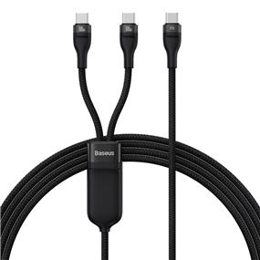 Baseus Flash Series ? One-for-Two Fast Charging Cable USB Type-C to C+C 100W, 1.5m (5ft), Black