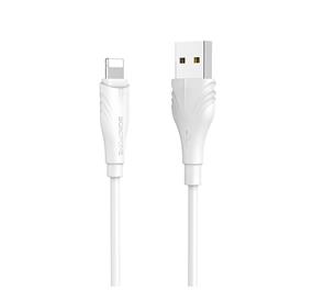 Borofone "BX18 Optimal" charging data cable for iP, 2m (6.6ft), White