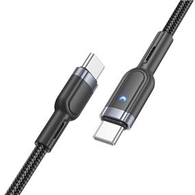 Hoco "U117 Grand" 60W intelligent power-off charging data cable Type-C to Type-C, 1.2m (4ft), Black(Open Box)