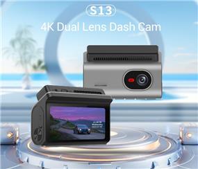 iCAN S13-2L dual lens dash cam, front 4K sony len rear 2K, 3.69 Inch IPS touch screen,with wifi, G-sensor, night vision, Loop recording