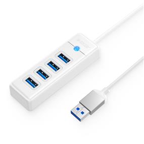 ORICO 4-Port USB 3.0 Hub with 15cm Cable & USB-A Input, White