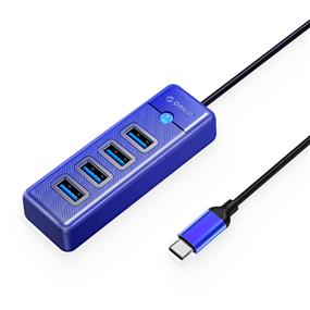 ORICO 4-Port Type-C to USB 3.0 Hub Adapter, USB Splitter for Laptop, Mobile Phone, Tablet with 0.49ft Cable, Blue