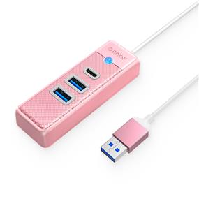 ORICO 3-Port USB-A*2 & Type-C*1 Hub with 15cm Cable - USB A Input - Pink