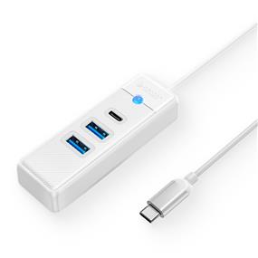 ORICO 3-Port USB-A*2 & Type-C*1 Hub For Laptop, Mobile Phone, Tablet with 0.49ft Cable, USB-C Input, White