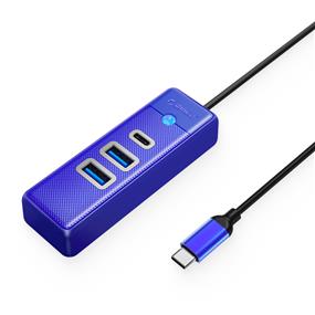 ORICO 3-Port USB-A*2 & Type-C*1 Hub For Laptop, Mobile Phone, Tablet with 0.49ft Cable, USB-C Input, Blue