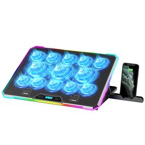 iCAN Gaming Laptop Cooler with 13 Fans, 10 Modes RGB Colors Light and Phone Holder