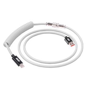 iCAN Coiled Keyboard Cable, USB-A to USB Type-C, 1.5m (5ft), White(Open Box)