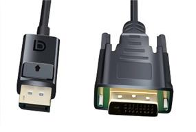 iCAN DisplayPort to DVI (DVI-D) Cable, Single Link, Gold Plated, M/M, 10FT, Black