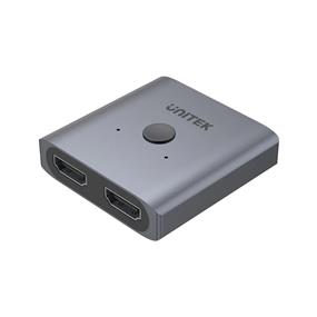 UNITEK 4K Aluminium HDMI 2.0 Switch 2-To-1 Bi-Directional, One-click switch(Open Box)