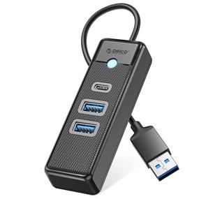 ORICO 3-Port Portable USB 3.0 Hub with 15cm Cable & USB-A Input, USB-A*2 & Type-C*1, Black(Open Box)
