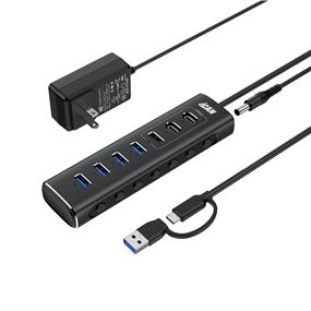 iCAN RSH-A107C 7-Port USB 3.2 10Gbps Powered Hub with 12V 2A Adaptor and LED Individual On/Off Switch