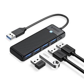 ORICO 4-Port USB 3.0 Ultra Slim Data Hub with 15cm Cable, USB-A Input, Black