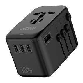 iCAN OL-215 100W 5-Port Universal Travel Adapter, 4 USB-C and 1 USB-A(Open Box)