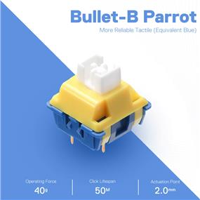 Redragon Bullet B 3PIN custom switches made for DIY enthusiasts 50gf tactile switch,Compatible with MX style structure and fix most of keycap sets 24 unit in the package