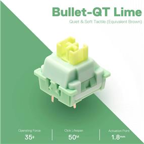 Redragon Bullet QT 3PIN custom switches made for DIY enthusiasts 50gf soft feeling tactile switches  50 million times of keystroke Compatible with MX style structure and fix most of keycap sets  24 unit in the package