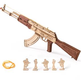 ROKR LQ901 AK47 Assault Rifle Justice Guard Series 3D Wooden Puzzle with 170 Pieces and Difficulty: Level 4