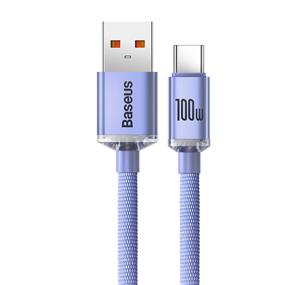 Baseus Crystal Shine Series Fast Charging Data Cable USB-A to Type-C 100W, 1.2m (4ft), Purple