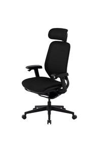 GTCHAIR Neoseat Office Chair, 4D Paddle Shift Control Arms, N7 Mesh Headrest, 350mm Black Nylon Base, 55mm Black Castors, Black.(Open Box)