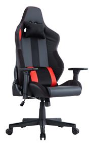 iCAN Ergonomic Gaming Chair, PVC Cover, High Density Shaping Foam,  3D Armrests, 350mm Nylon Base, 60mm PU Caster, Class 4 Gas Lift. Black & Red