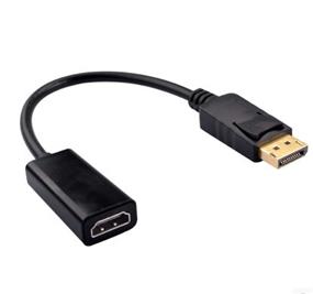 iCAN DisplayPort 1.2V To HDMI Female Adapter Gold Plated Black Color - 0.2m (ZGH-DP-15-0.2M)