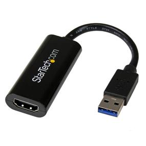 STARTECH Slim USB 3.0 to HDMI External Video Card Multi Monitor Adapter (USB32HDES)  – 1920x1200 / 1080p | -Slim lightweight design | - Ultra-portable | - SuperSpeed USB 3.0 (5 Gbps) | - USB-powered - No external power adapter required