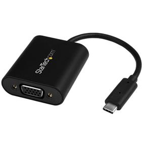 StarTech USB-C to VGA Adapter - with Presentation Mode Switch - 1920x1200 (CDP2VGASA) | -Presentation Mode ensures your video output is not interrupted by your computer’s power saving modes | -Avoid the hassle of adjusting power settings, with an easy-to-use toggle switch that lets you turn Presentation Mode on or off | -Works on Mac and Windows computers