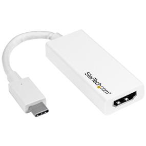 StarTech USB-C to HDMI Adapter - White - 4K 60Hz (CDP2HD4K60W) | -Astonishing picture quality for resource-demanding applications that require 4K resolution up to 60 Hz | -Hassle-free connection with the reversible USB-C connector | -Thunderbolt 3 port compatible