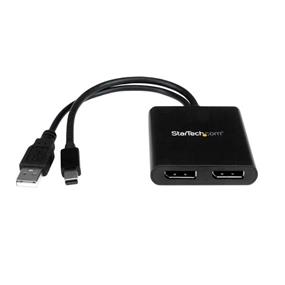 StarTech Mini DisplayPort to DisplayPort Multi-Monitor Splitter - 2-Port MST Hub (MSTMDP122DP) | -Maximize your productivity by connecting two independent displays to your computer using the MST hub | -Connect to almost any television, monitor or projector with the support of low-cost adapters | -Compatible with Microsoft Surface Pro 4, Surface Pro 3 and Surface Book
