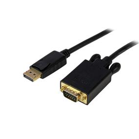 StarTech 3 ft DisplayPort to VGA Adapter Converter Cable – DP to VGA 1920x1200 - Black (DP2VGAMM3B) | -Active DisplayPort to VGA conversion | -Plug-and-Play Installation | -Supports resolutions up to 1920x1200 (WUXGA) and HDTV resolutions up to 1080p